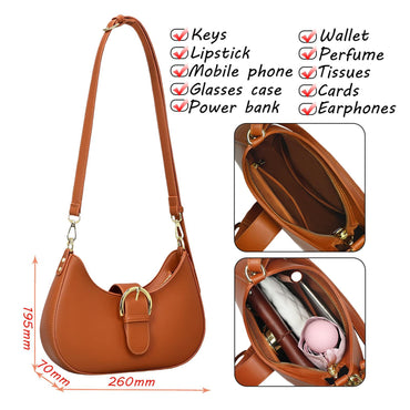 Fashion Los Angeles 0386 Series Women's Shoulder Bag Black Brown