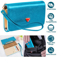 Women Wristlet Wallet PU Leather Lady Purse Credit Card Holder