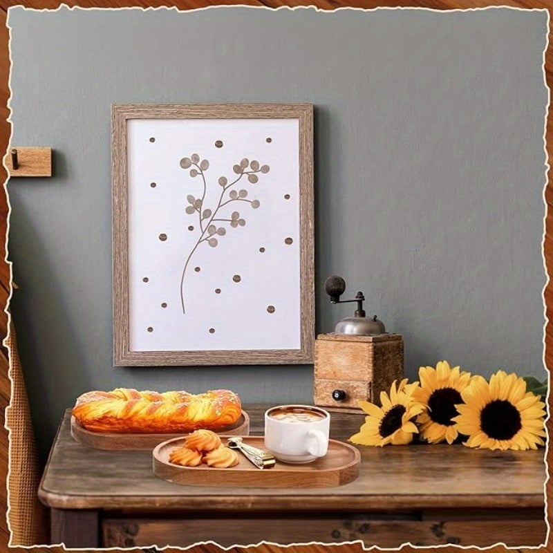 2pcs LDQ Elegant Wooden Serving Tray - Japanese Style, Space-saving Design, Perfect For Home Decor And Kitchen Accessories - Prohibited For Sale On The Temu Platform
