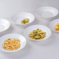 9.5 Inch Pure White Soup Plate, Dinner Plate 6 Pieces