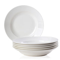 9.5 Inch Pure White Soup Plate, Dinner Plate 6 Pieces