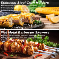 POLIGO 29 PCS BBQ Grill Accessories Stainless Steel BBQ Tools Grilling Tools Set With Storage Bag For Fathers Day Dads Birthday Presents - Camping Grill Utensils Set Ideal Grilling Gifts For Men Women