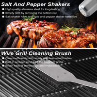 POLIGO 29 PCS BBQ Grill Accessories Stainless Steel BBQ Tools Grilling Tools Set With Storage Bag For Fathers Day Dads Birthday Presents - Camping Grill Utensils Set Ideal Grilling Gifts For Men Women