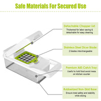 1Set 12 In 1 Vegetable Chopper With Container Kitchen Food Slicer Dicer Grater Peeler Egg Separator Hand Protector For Onion Salad Potato