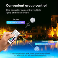 SANSI IP68 Waterproof RGB Pool Light, Summer Rechargeable 20Hrs Outdoor LED Lamp For Swimming Pool,Pond,Shower,Bath