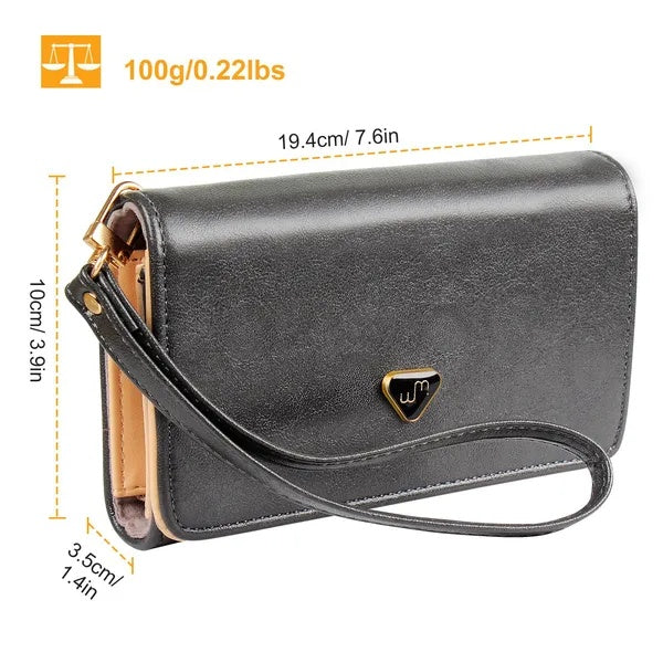 Women Wristlet Wallet PU Leather Lady Purse Credit Card Holder