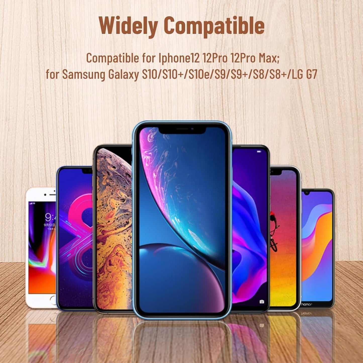 Bamboo Vertical Wireless Charging, Home, Office, Travel Universal, Dual-coil Design, Horizontal And Vertical Screen Can Be Charged, Compatible With All Kinds Of Wireless Charging Equipment