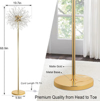 Bedroom Crystal Floor Lamp,,69 Inch High Pole Lamp,Modern Room Decorative Floor Lamp,Includes 32 Fireworks Crystal Suspenders, Chrome Finish Unavailable Platforms- Welfel