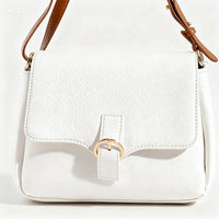 Plain Cross Body Bag-White 2048