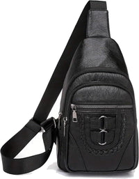 Men's And Women's Retro Leather Crossbody Bag Chest Bag