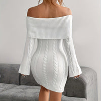 Women's Off Shoulder Bodycon Dress, Long Sleeve Mini Club Dress, Elegant Party Fitted Short Dresses