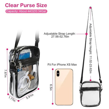 Clear Crossbody Bag Stadium Approved Clear Purse Transparent Small