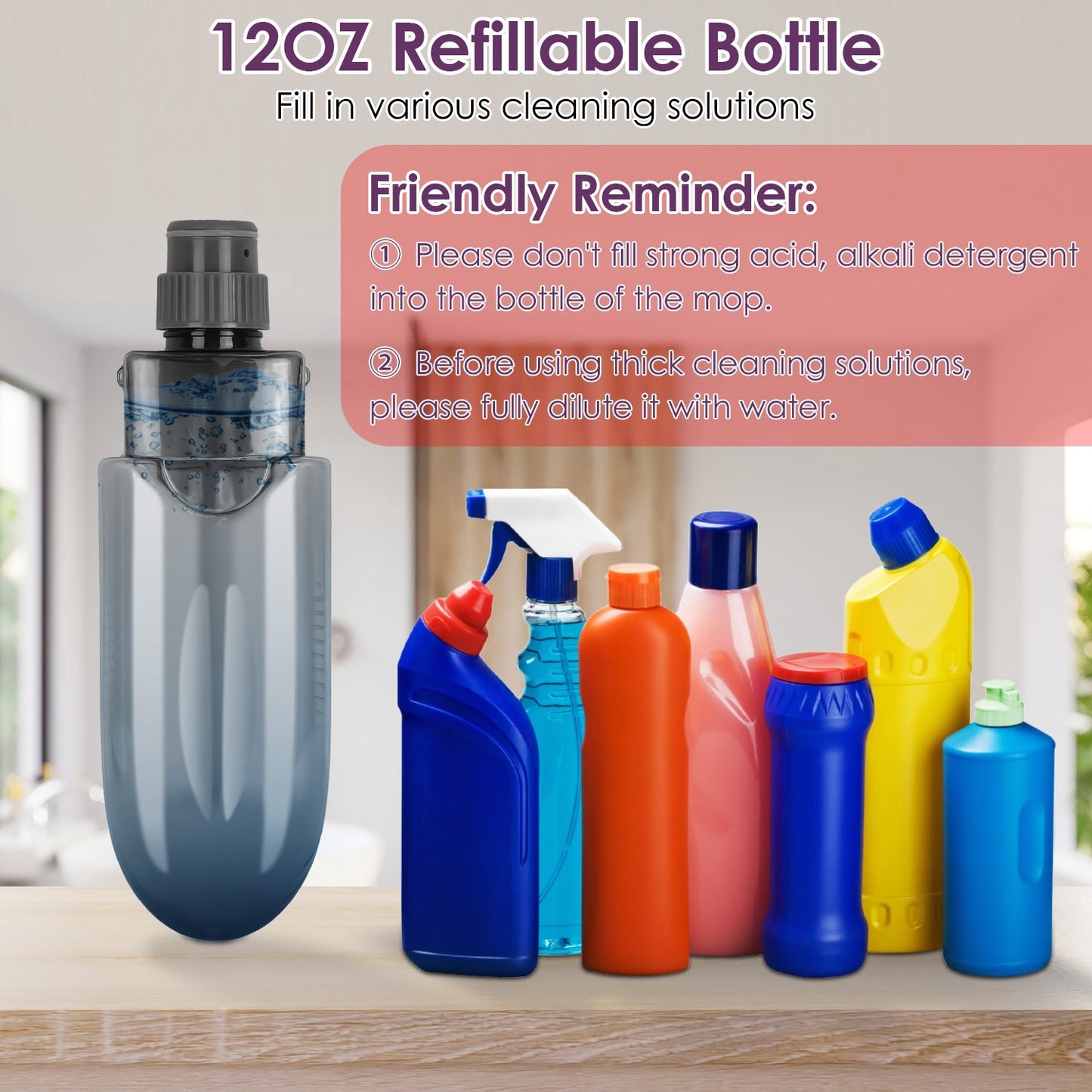 1Set Spray Mop With 3 Machine Washable Microfiber Pads 12OZ Refillable Water Bottle Wet Dry Use Microfiber Mop For Hardwood Ceramic Tiles Laminate Floor Cleaning Commercial Home Use