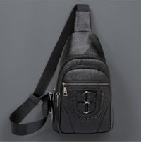Men's And Women's Retro Leather Crossbody Bag Chest Bag